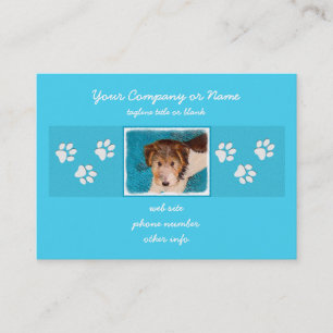 Wire Fox Terrier Puppy Painting - Original Dog Art Business Card