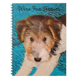 Wire Fox Terrier Puppy Painting - Original Dog Art Notebook