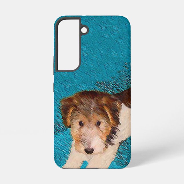 Wire Fox Terrier Puppy Painting - Original Dog Art Samsung Galaxy S22 Case (Back)