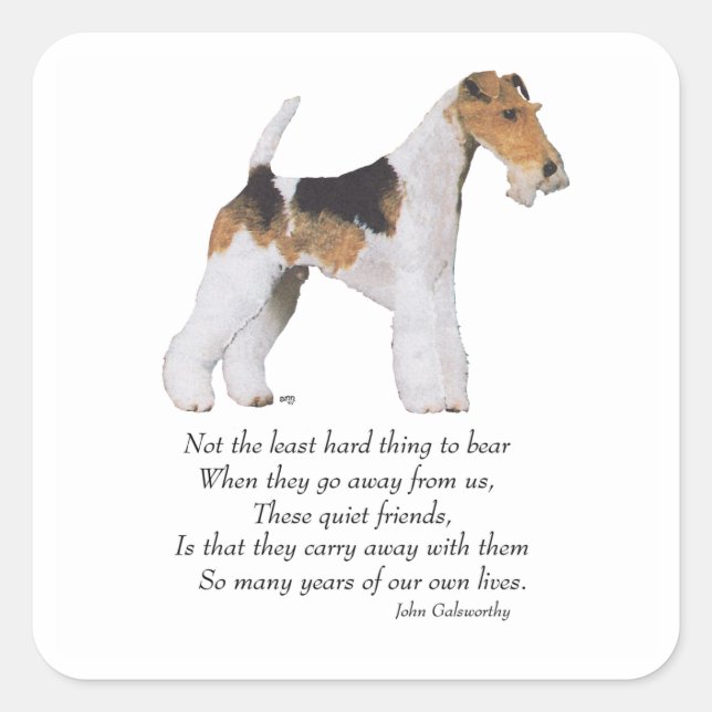 Wire Fox Terrier Rainbow Bridge Square Sticker (Front)