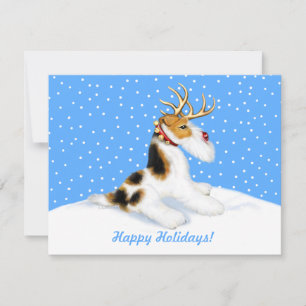 Wire Fox Terrier Reindeer Invitation