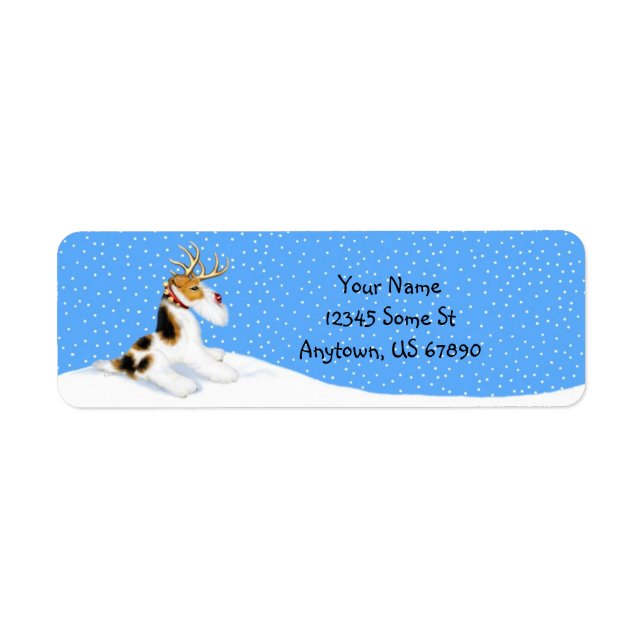 Wire Fox Terrier Reindeer Labels (Front)