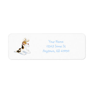 Wire Fox Terrier Reindeer Labels