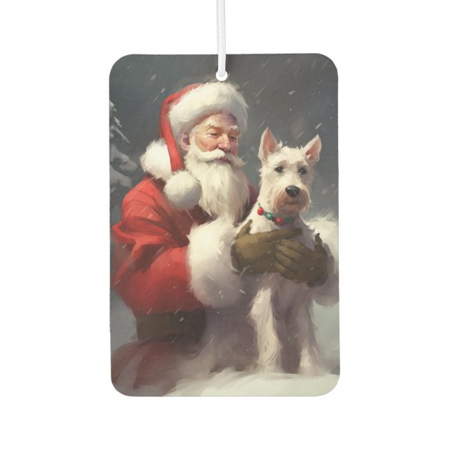 Wire Fox Terrier Santa Claus Festive Christmas Air Freshener (Front)