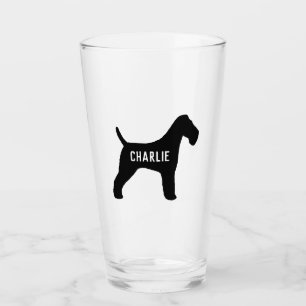 Wire Fox Terrier Silhouette Personalized Dog Breed Glass
