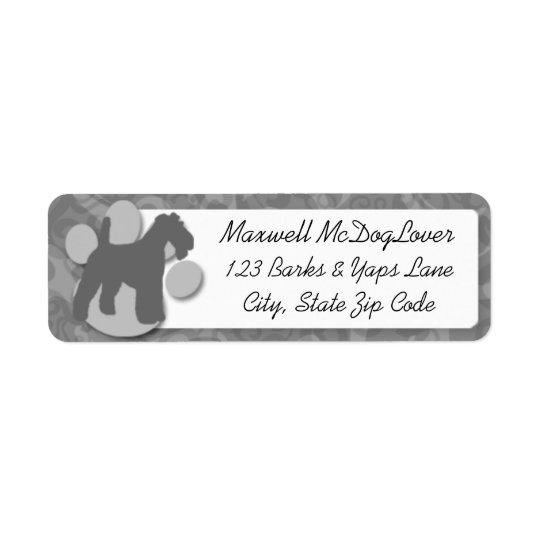 Wire Fox Terrier Silhouette Return Address Label