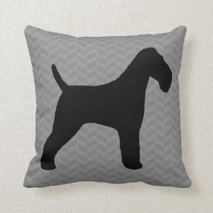 Wire Fox Terrier Silhouette Throw Pillow