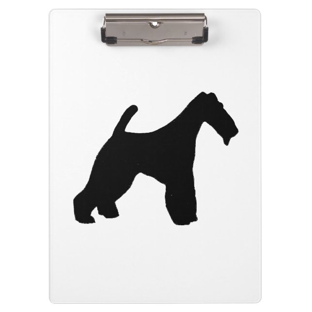Wire Fox Terrier silo black Clipboard (Front)