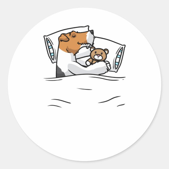 Wire Fox Terrier Sleep Shirt Classic Round Sticker (Front)