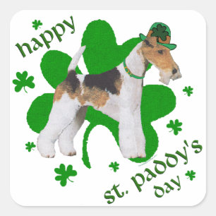 Wire Fox Terrier St. Patrick's Day Square Sticker