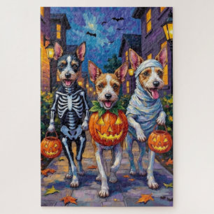 Wire Fox Terrier Trick-or-Treating Halloween  Jigsaw Puzzle