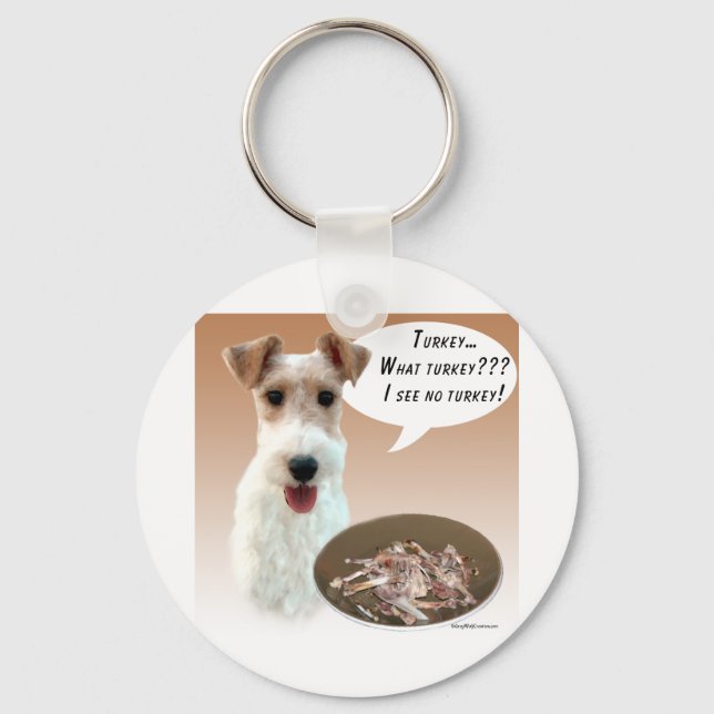 Wire Fox Terrier Turkey Keychain (Front)