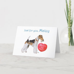 Wire Fox Terrier Valentine Holiday Card
