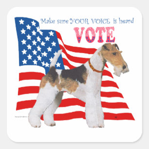 Wire Fox Terrier VOTE Square Sticker