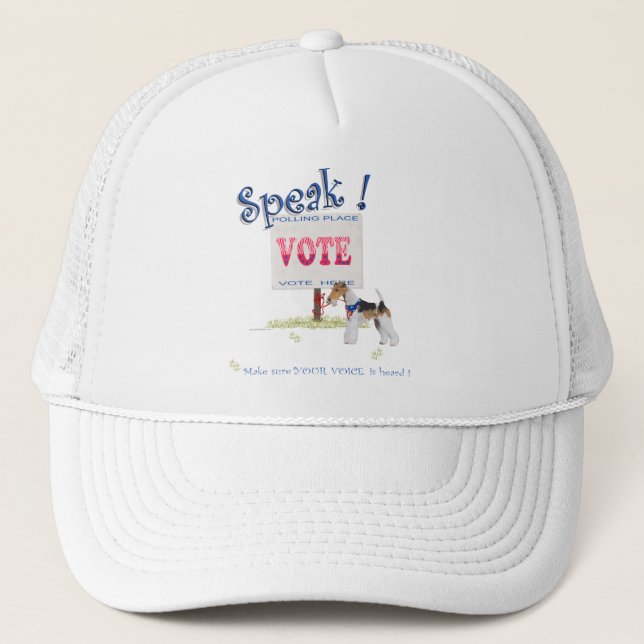 Wire Fox Terrier Voting Voice Trucker Hat (Front)