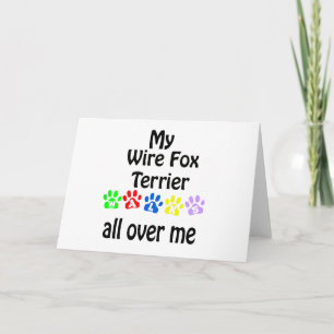 Wire Fox Terrier Walks Design Holiday Card