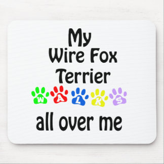 Wire Fox Terrier Walks Design Mouse Pad