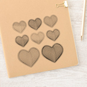 Wire Frame Geometric Heart Stickers