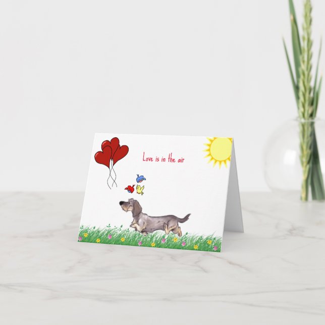 Wire Hair Dachshund Valentine  Card (Front)