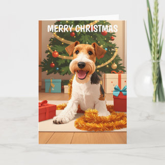 Wire Hair Fox Terrier Christmas Card