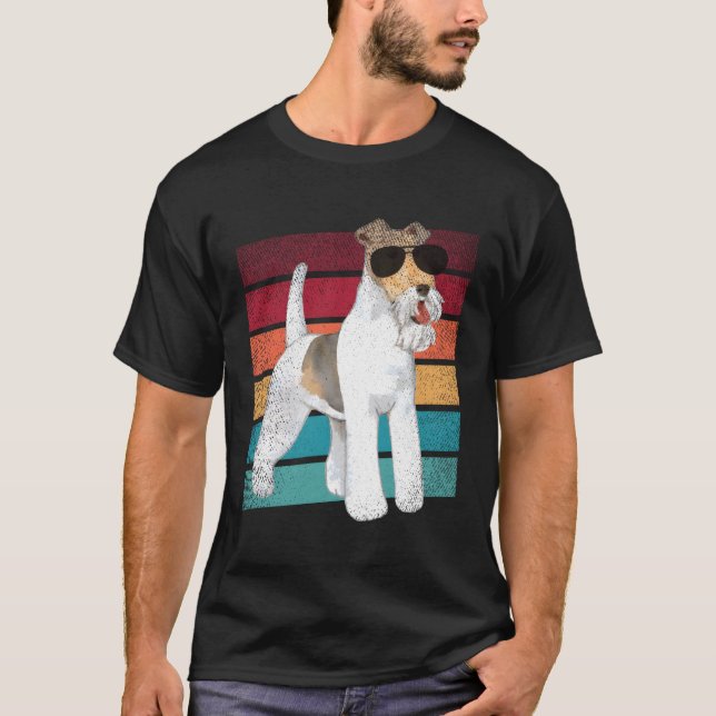 Wire Hair Fox Terrier Dog Funny Mom Dad Clothing T-Shirt (Front)