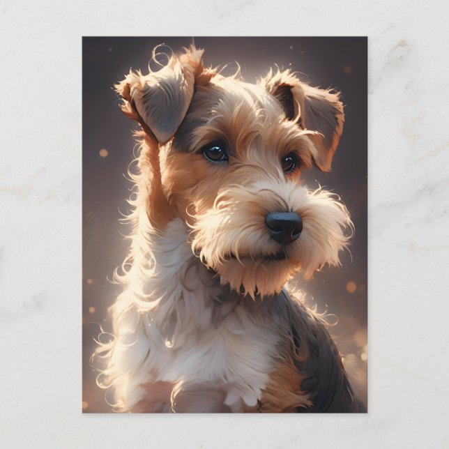 Wire Hair Fox Terrier Twilight Postcard (Front)