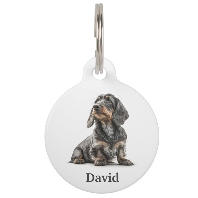Wire-haired Dachshund Personalize Pet Tag (Front)