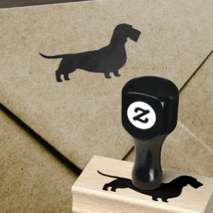 Wire Haired Dachshund Silhouette Rubber Stamp
