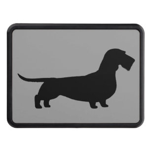 Wire Haired Dachshund Silhouette Trailer Hitch Cover
