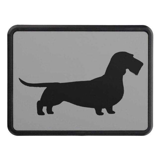 Wire Haired Dachshund Silhouette Trailer Hitch Cover (Front)