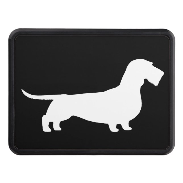 Wire Haired Dachshund Silhouette Trailer Hitch Cover (Front)