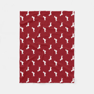 Wire Haired Dachshund Silhouettes Pattern Fleece Blanket
