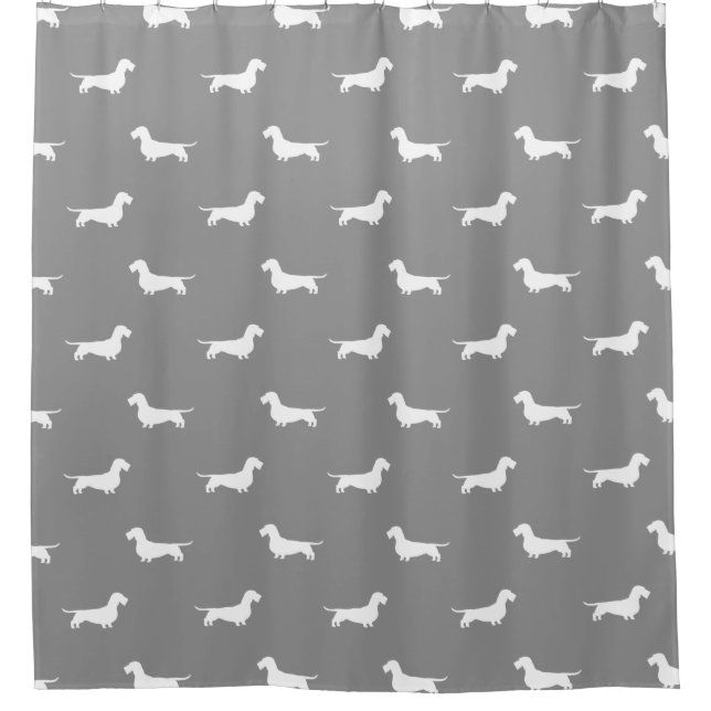 Wire Haired Dachshund Silhouettes Pattern Grey (Front)