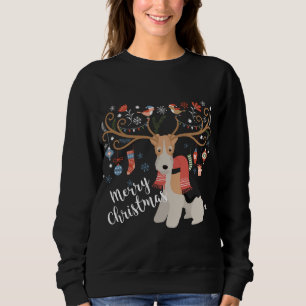 Wire Haired Fox Terrier Dog Christmas Reindeer Sweatshirt