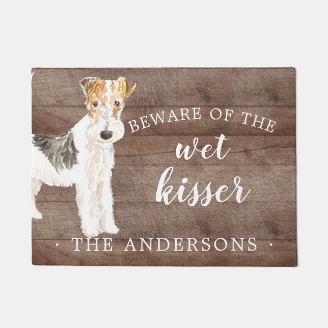 Wire Haired Fox Terrier.Dog Personalized Door Mat (Front)