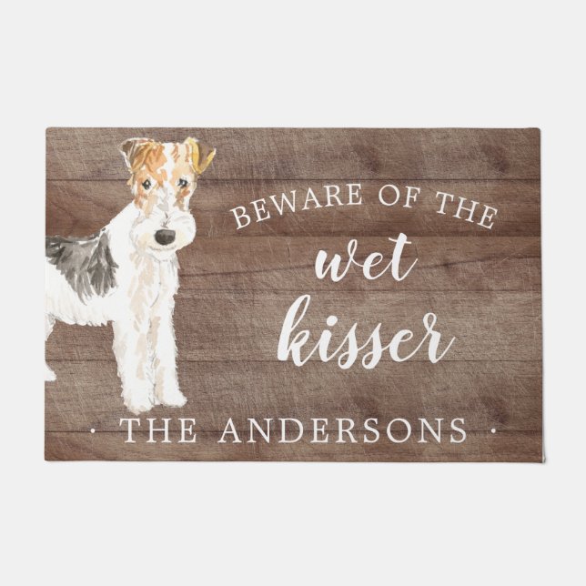 Wire Haired Fox Terrier.Dog Personalized Door Mat (Front)