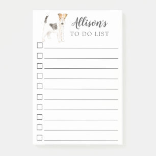 Wire Haired Fox Terrier Personalized To Do List Post-it Notes