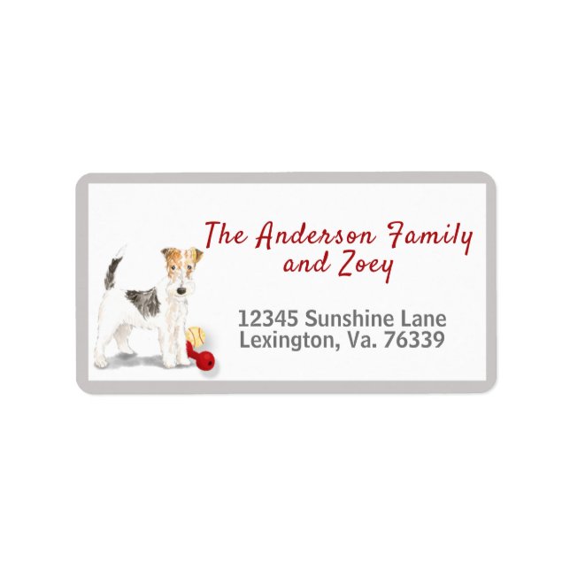 Wire Haired Fox Terrier Toys Family Return Address Label (Front)