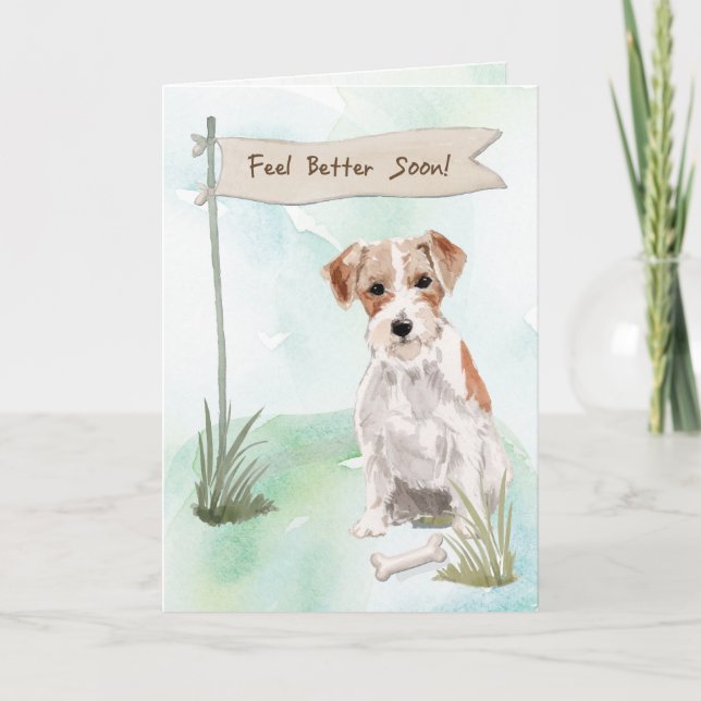 Wire Haired Jack Russell Feel Better with Dog Card (Front)
