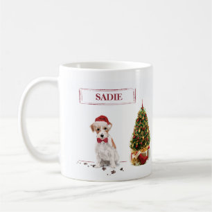 Wire Haired Jack Russell Funny Christmas Dog Coffee Mug