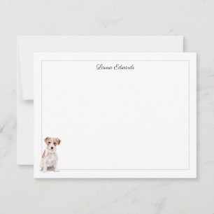 Wire Haired Jack Russell Grey Border Personalized Card