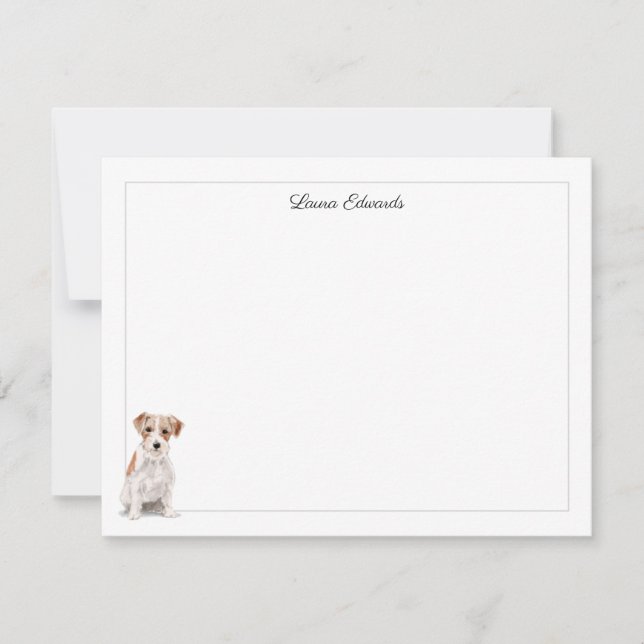 Wire Haired Jack Russell Grey Border Personalized Card (Front)