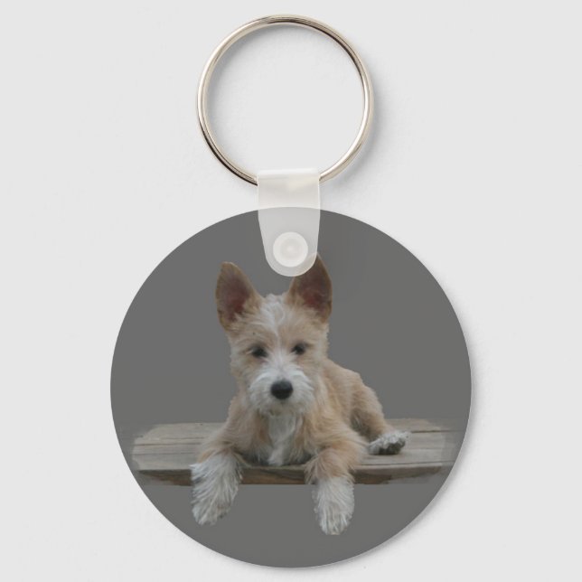 Wire Portuguese Podengo Pequeno Keychain (Front)