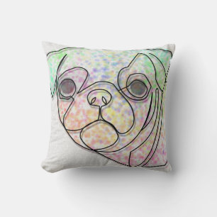 Wire Pug Throw Pillow