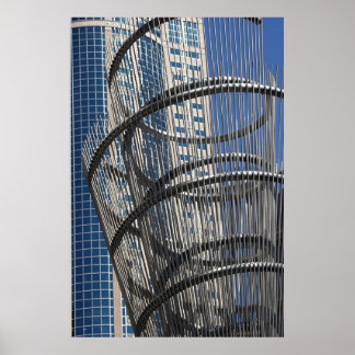 Wire Sculpture and Building, Seattle Poster