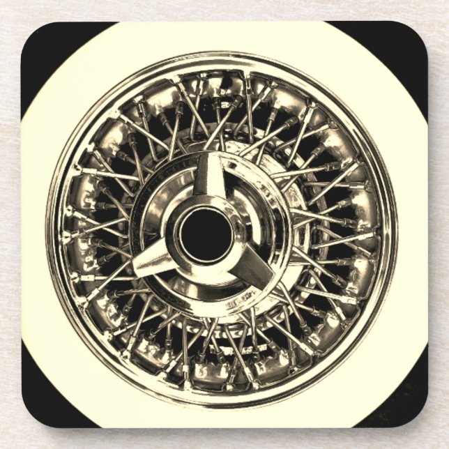 Wire Wheel Sports Car Tire Coaster (Front)