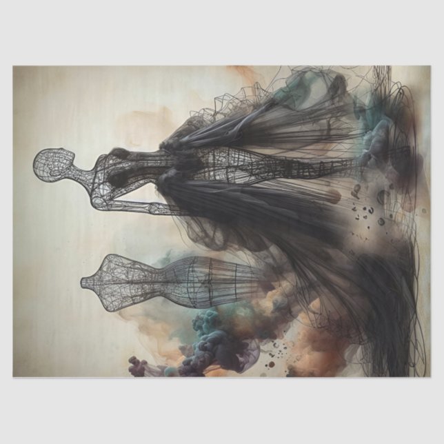 Wire Wrapped Mannequin 1 Gothic Style Tissue Paper (Front)