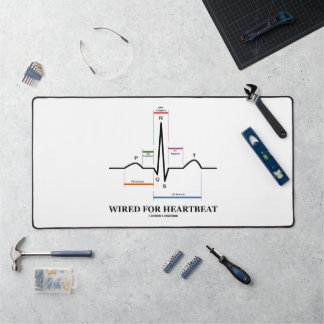 Wired For Heartbeat ECG/EKG Sinus Rhythm Desk Mat