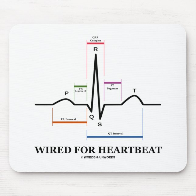 Wired For Heartbeat (ECG/EKG Sinus Rhythm) Mouse Pad (Front)