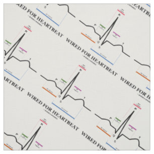 Wired For Heartbeat Electrocardiogram ECG EKG Fabric